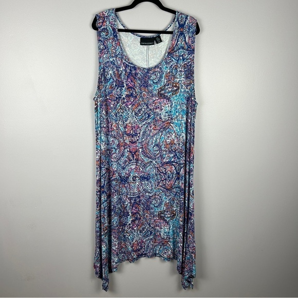 Cynthia Rowley Artsy Multicolour Sleeveless Maxi Dress 3X - Picture 3 of 15